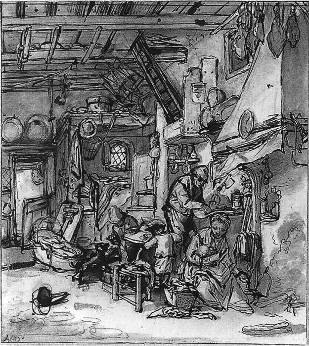 Rodzina autorstwa Adriaen Jansz. van Ostade
