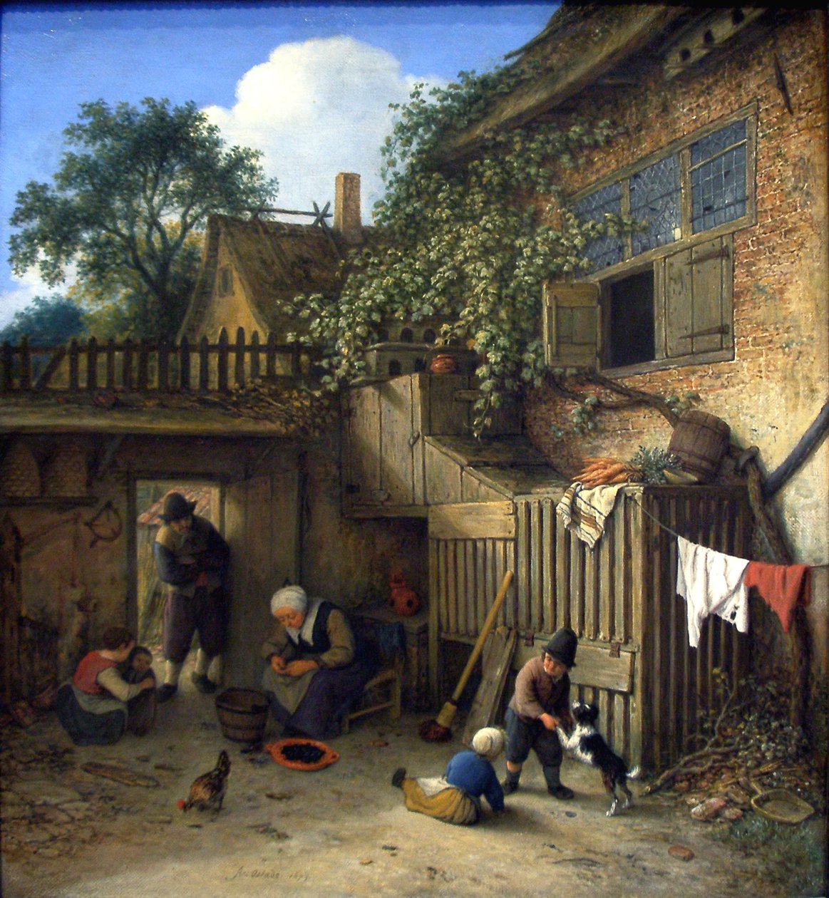 Podwórko domku autorstwa Adriaen Jansz. van Ostade