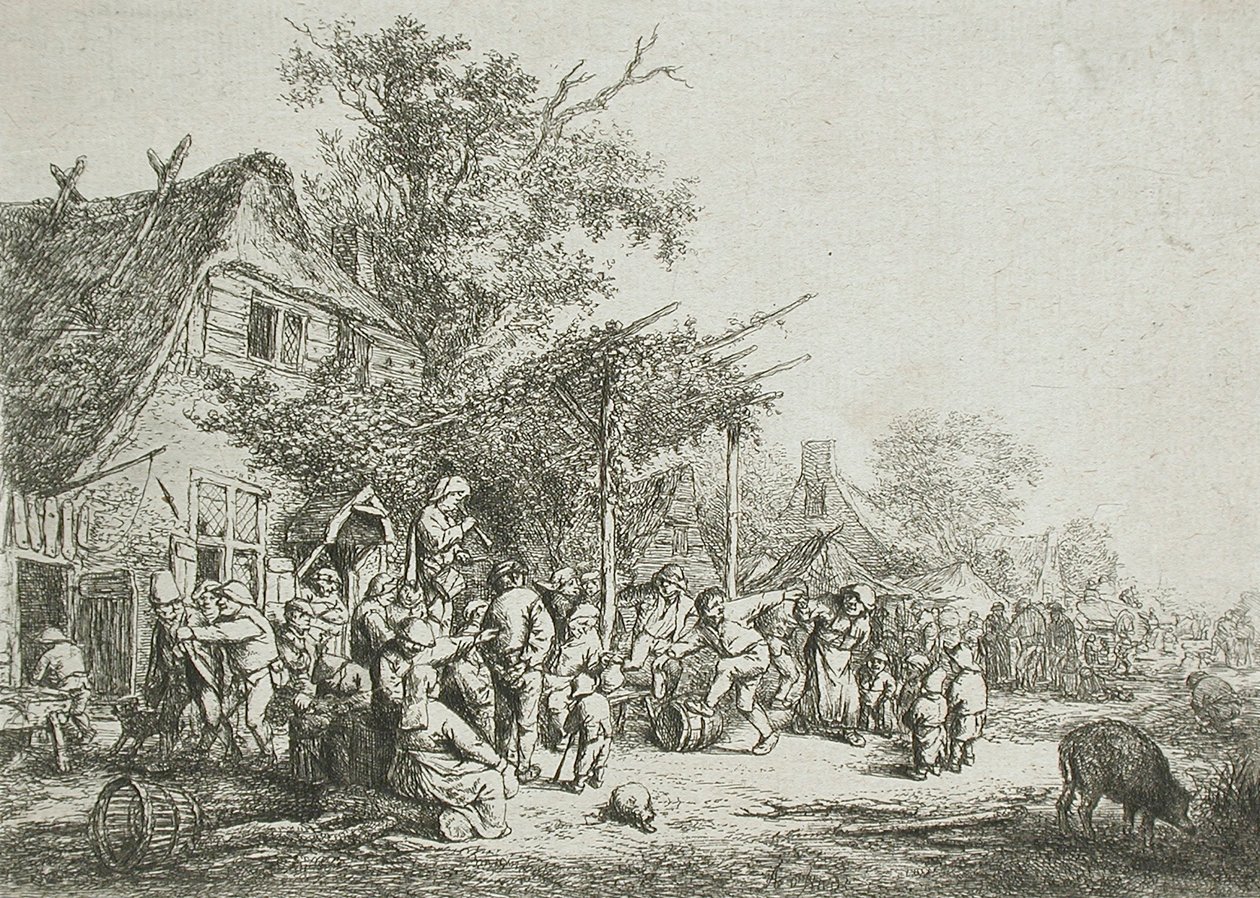 Święto Wiejskie Pod Trellis autorstwa Adriaen Jansz. van Ostade