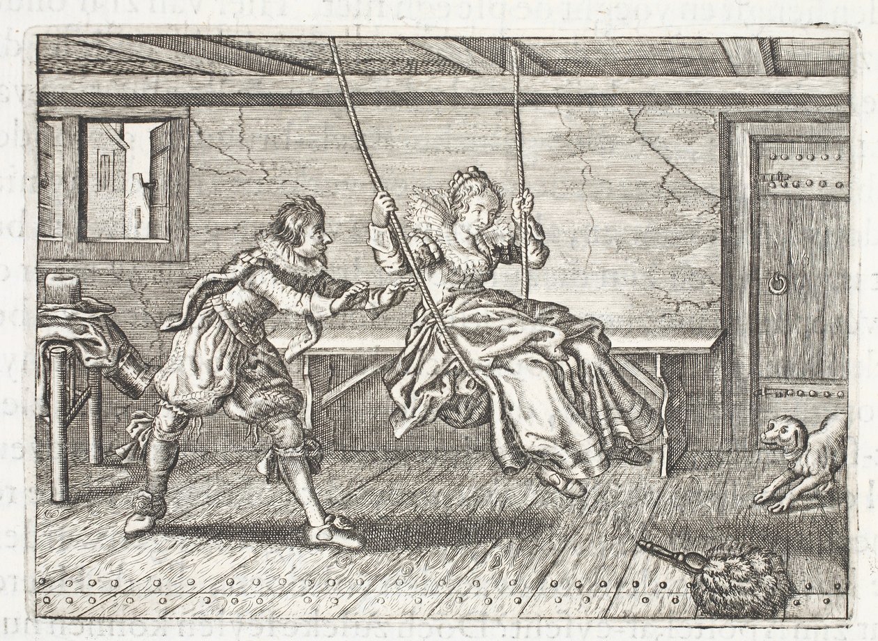 Szybciej i wolniej, ilustracja z „Emblemata of Zinne-werk” Johannesa de Brune (1589-1658), Jan Jacobs Schipper, Amsterdam, 1661 autorstwa Adriaen Pietersz van de Venne