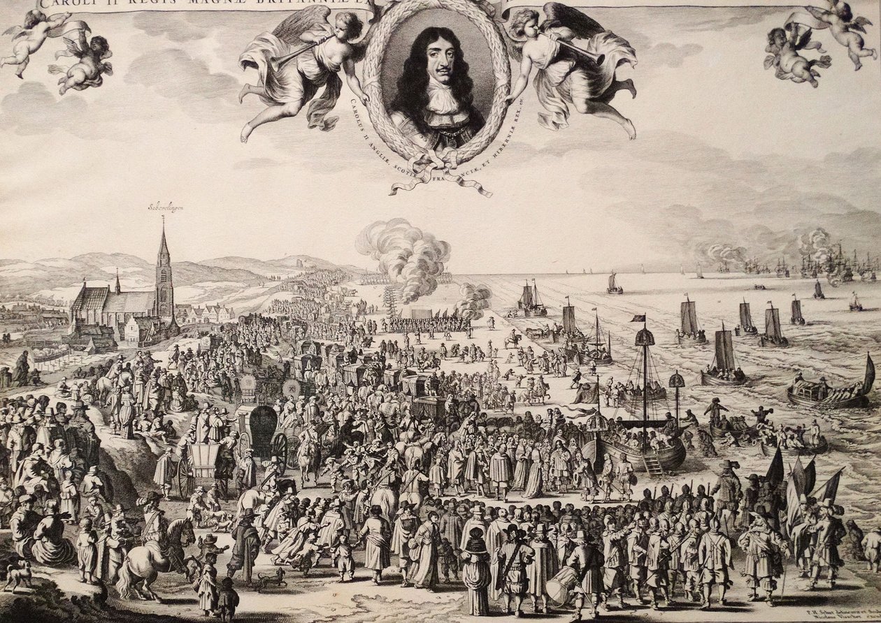 Wyjazd Karola II z Scheveningen autorstwa Adriaen Pietersz van de Venne