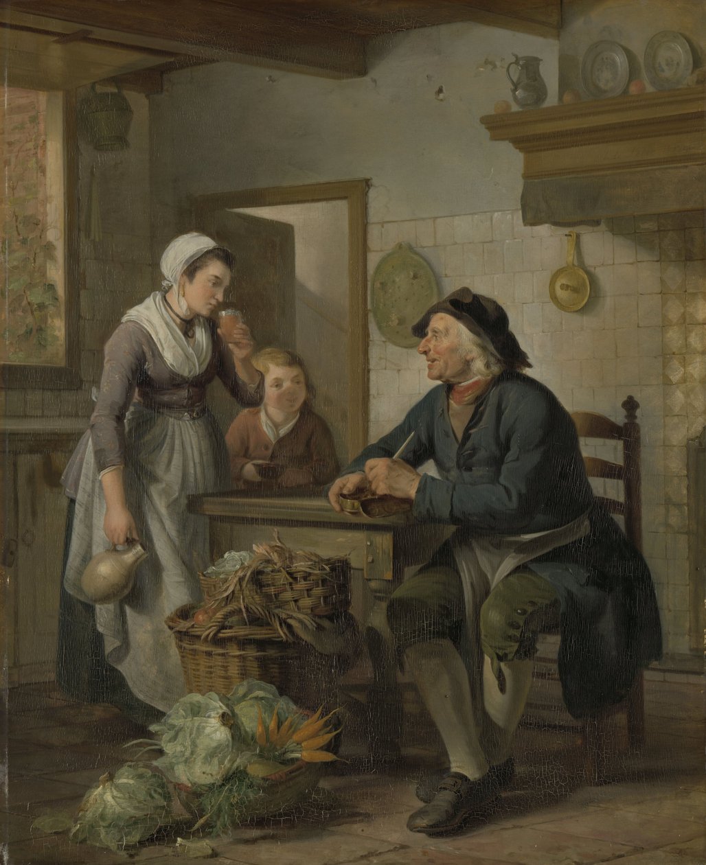 Poranna wizyta, 1796 autorstwa Adriaan de Lelie