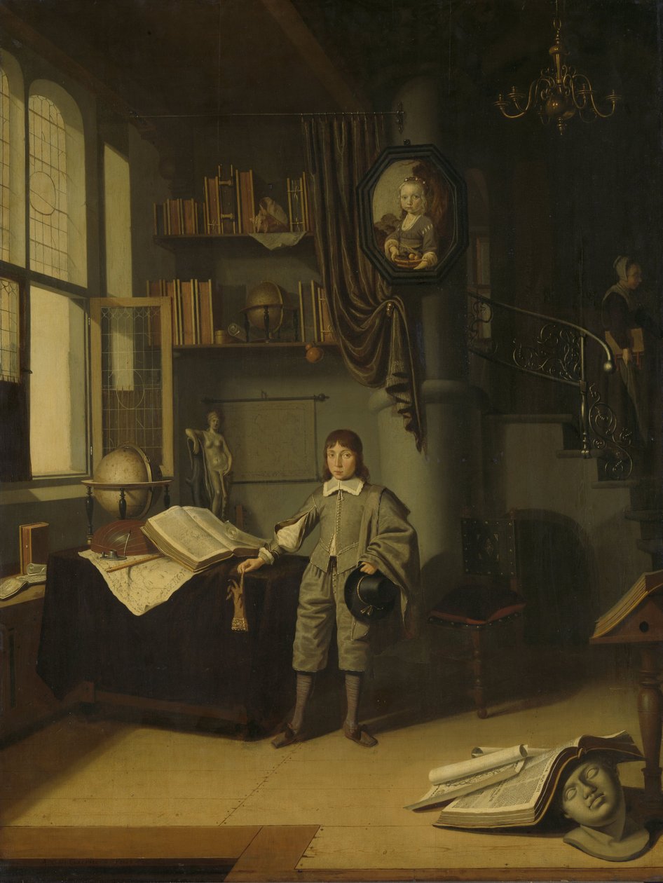 Młody mężczyzna w gabinecie autorstwa Adriaen van Gaesbeeck