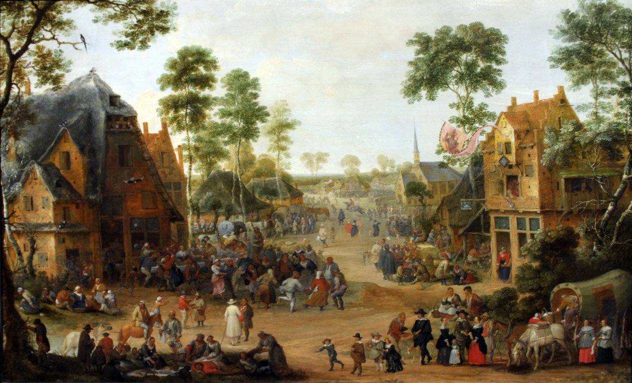 Wiejski Festiwal Kościołów autorstwa Adriaen van Stalbemt