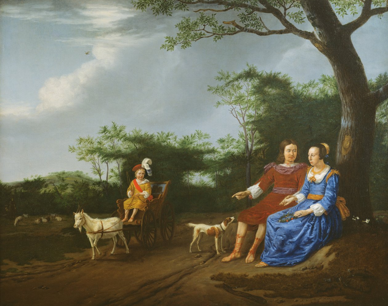 Grupa rodzinna w krajobrazie, 1655 autorstwa Adriaen van de Velde
