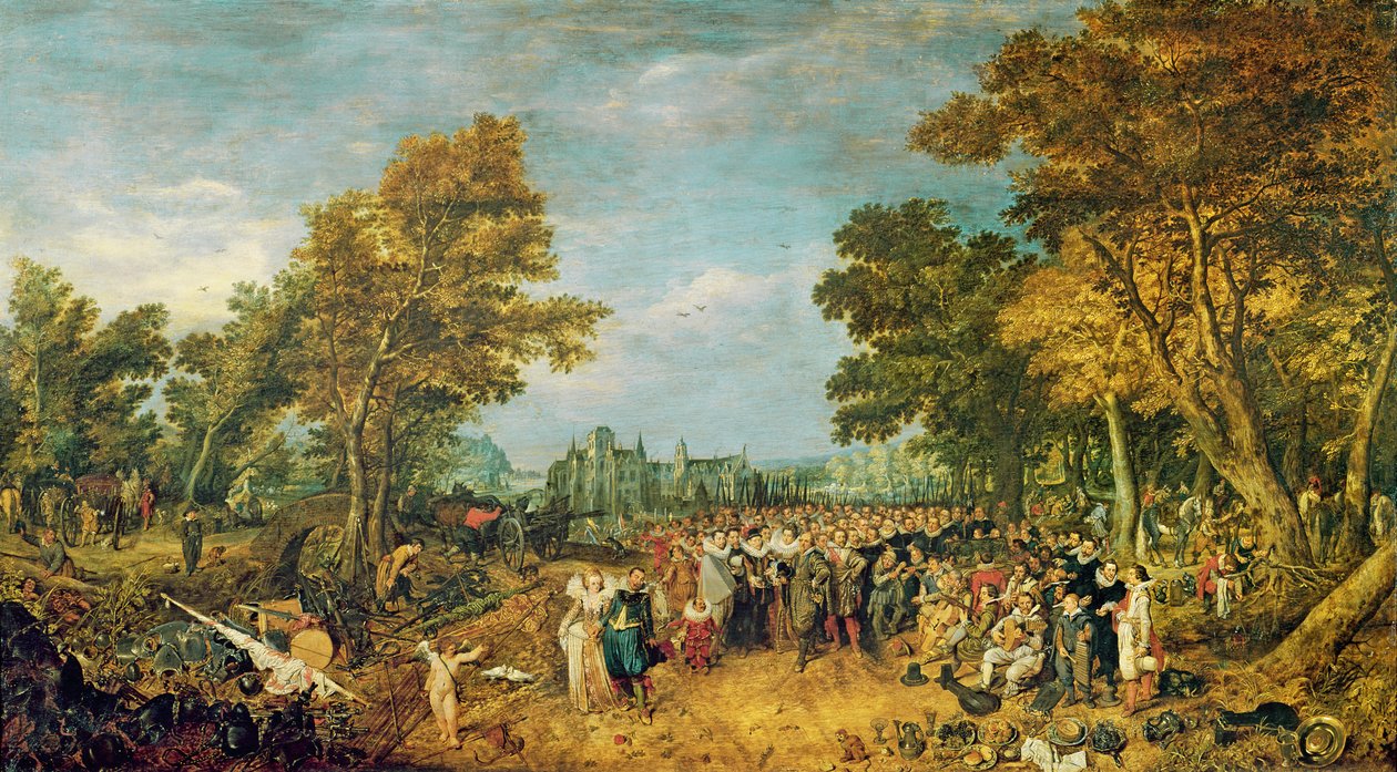 Alegoria rozejmu 1609 między Holandią a Hiszpanią, 1616 autorstwa Adriaen van de Venne