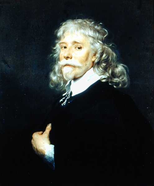Portret mężczyzny z siwymi włosami (olej na płótnie) autorstwa Adriaen (attr.to) Hanneman