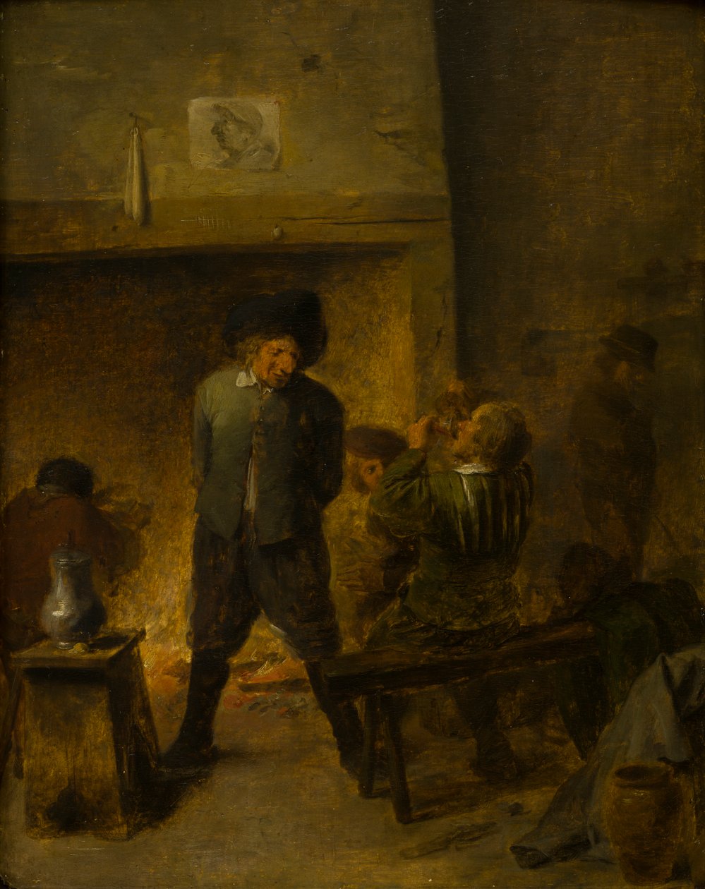 Scena tawerny, ok. 1625-38 (olej na desce) autorstwa Adriaen (follower of) Brouwer