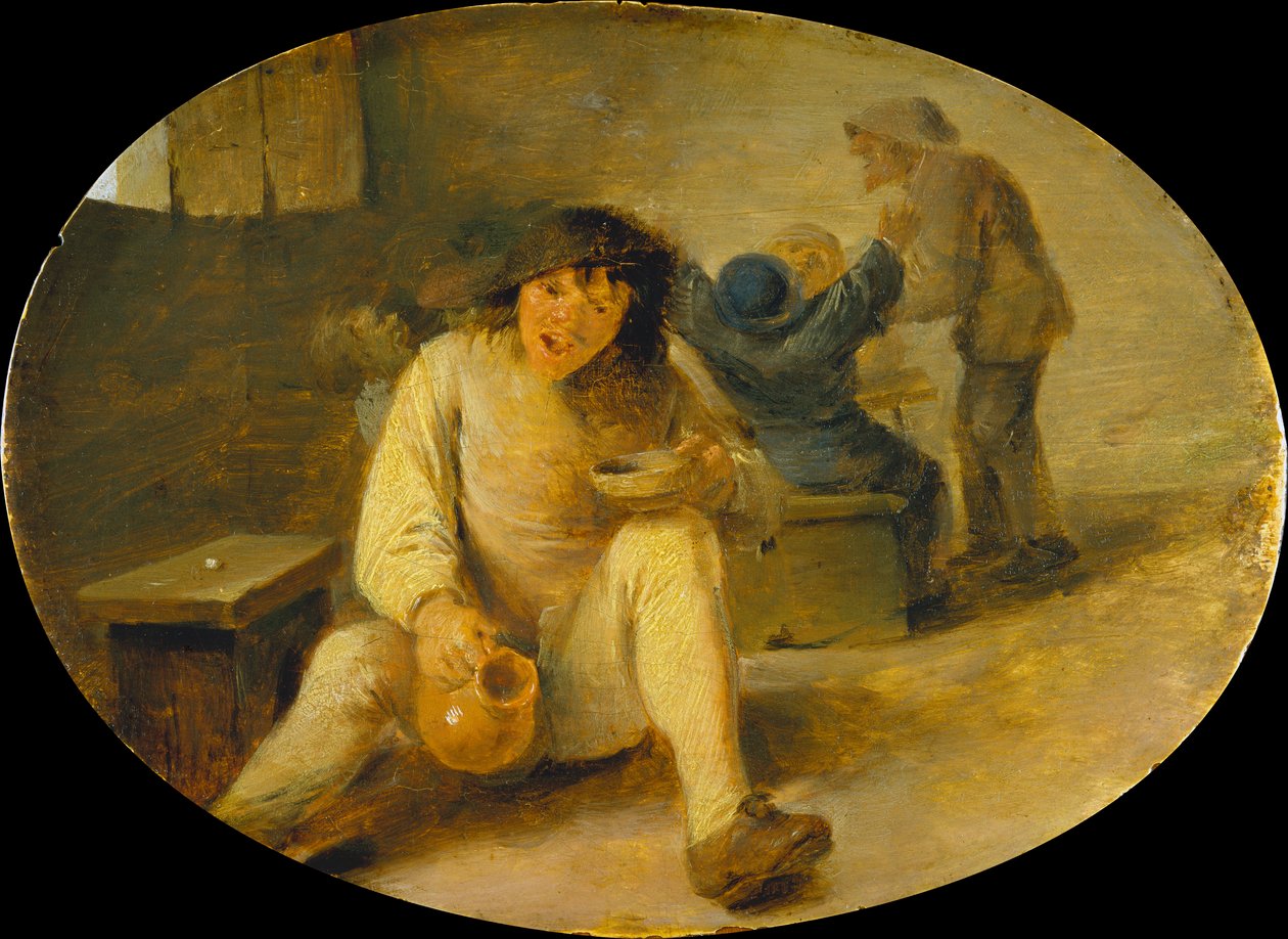 Pijany chłop autorstwa Adriaen Brouwer
