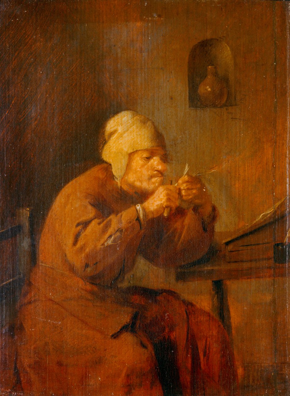 Le tailleur de plumes - ostrzałka do piór ... autorstwa Adriaen Brouwer