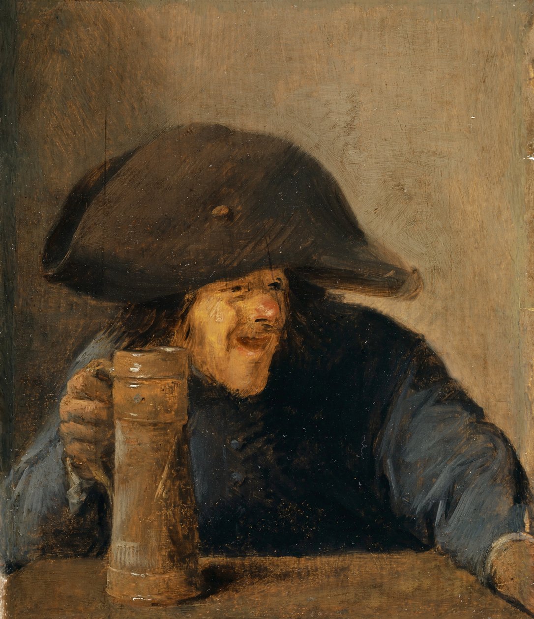 Chłop z bicorne i kuflem autorstwa Adriaen Brouwer