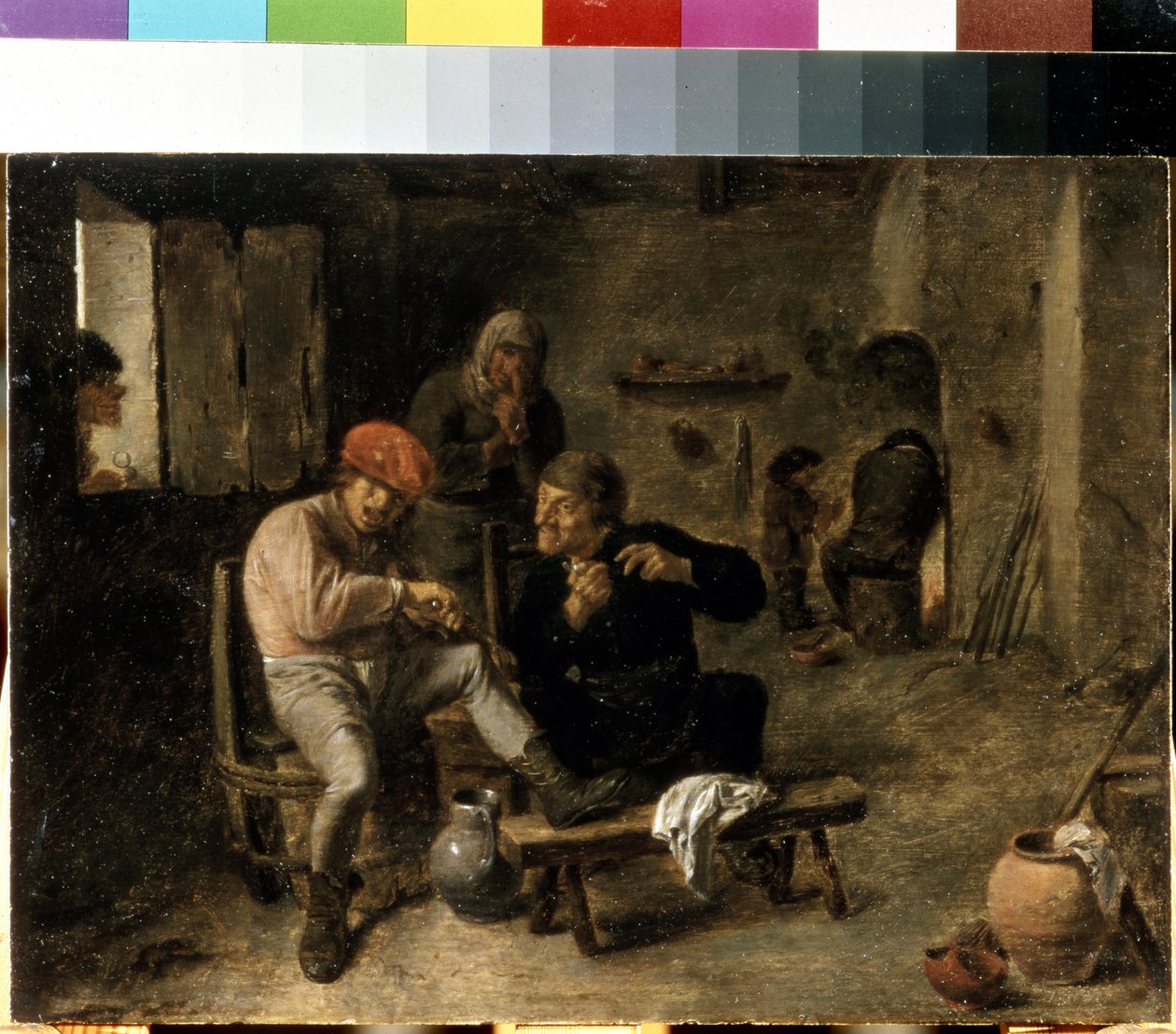 „Scena w tawernie na wsi” (Scena w tawernie (Skrzypek wiejski)) Obraz Adriaena Brouwera (ok. 1605-1638) 1634-1638 Wymiary 25x33,5 cm Ermitaż, Sankt Petersburg autorstwa Adriaen Brouwer