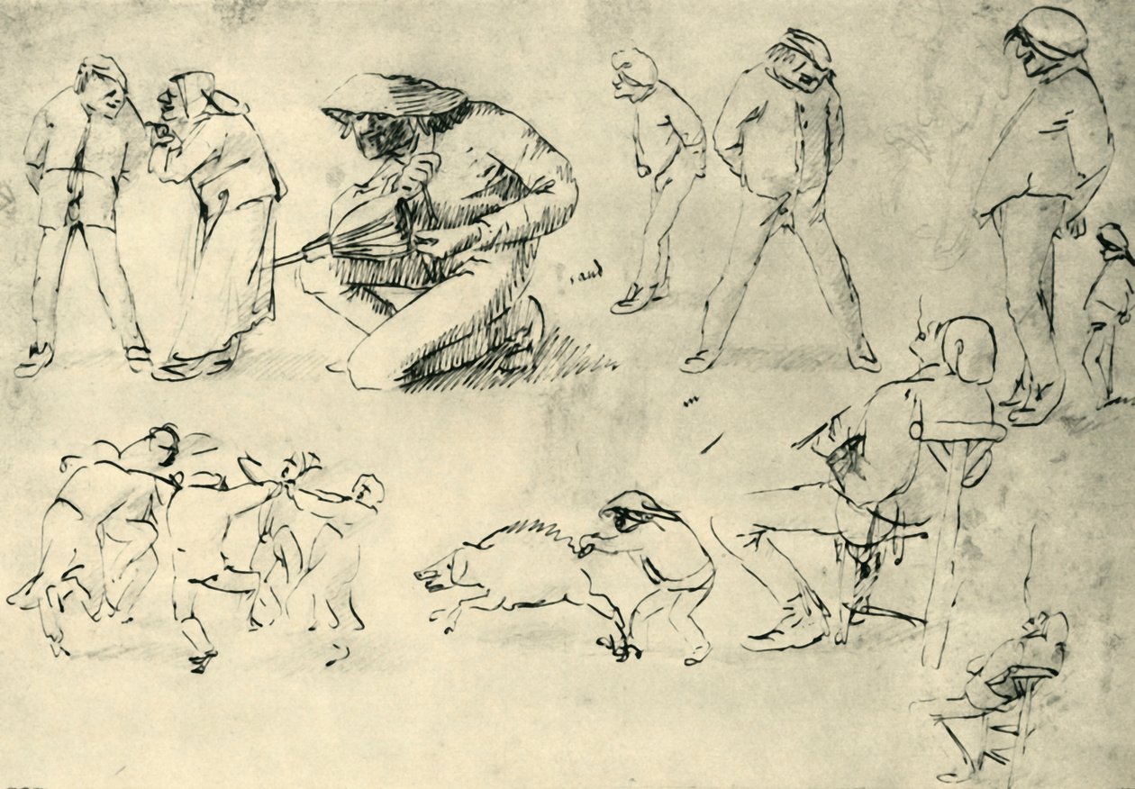 Studia postaci, początek XVII w., 1943. autorstwa Adriaen Brouwer