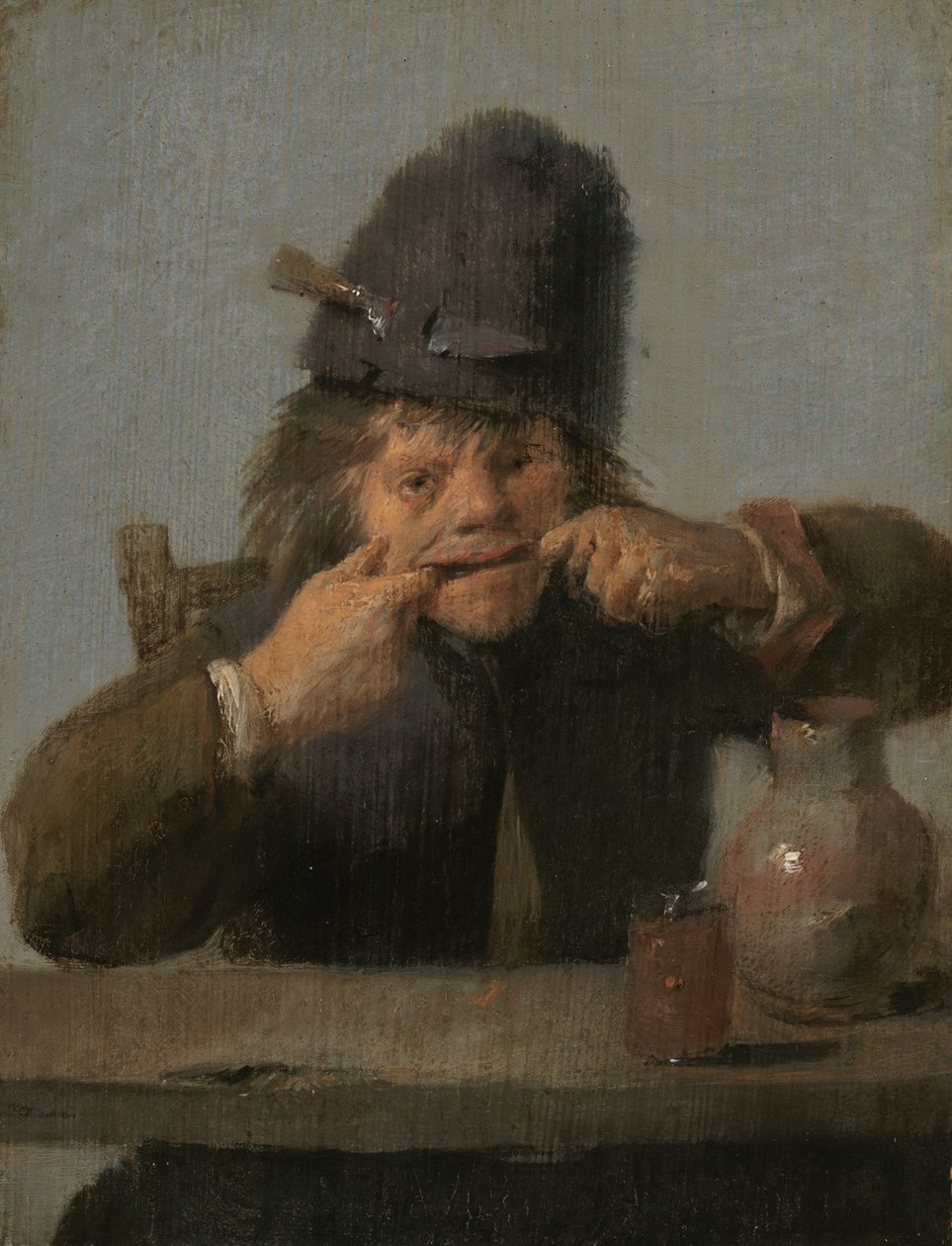 Młodzież robiąca twarz, c. 16321635. autorstwa Adriaen Brouwer