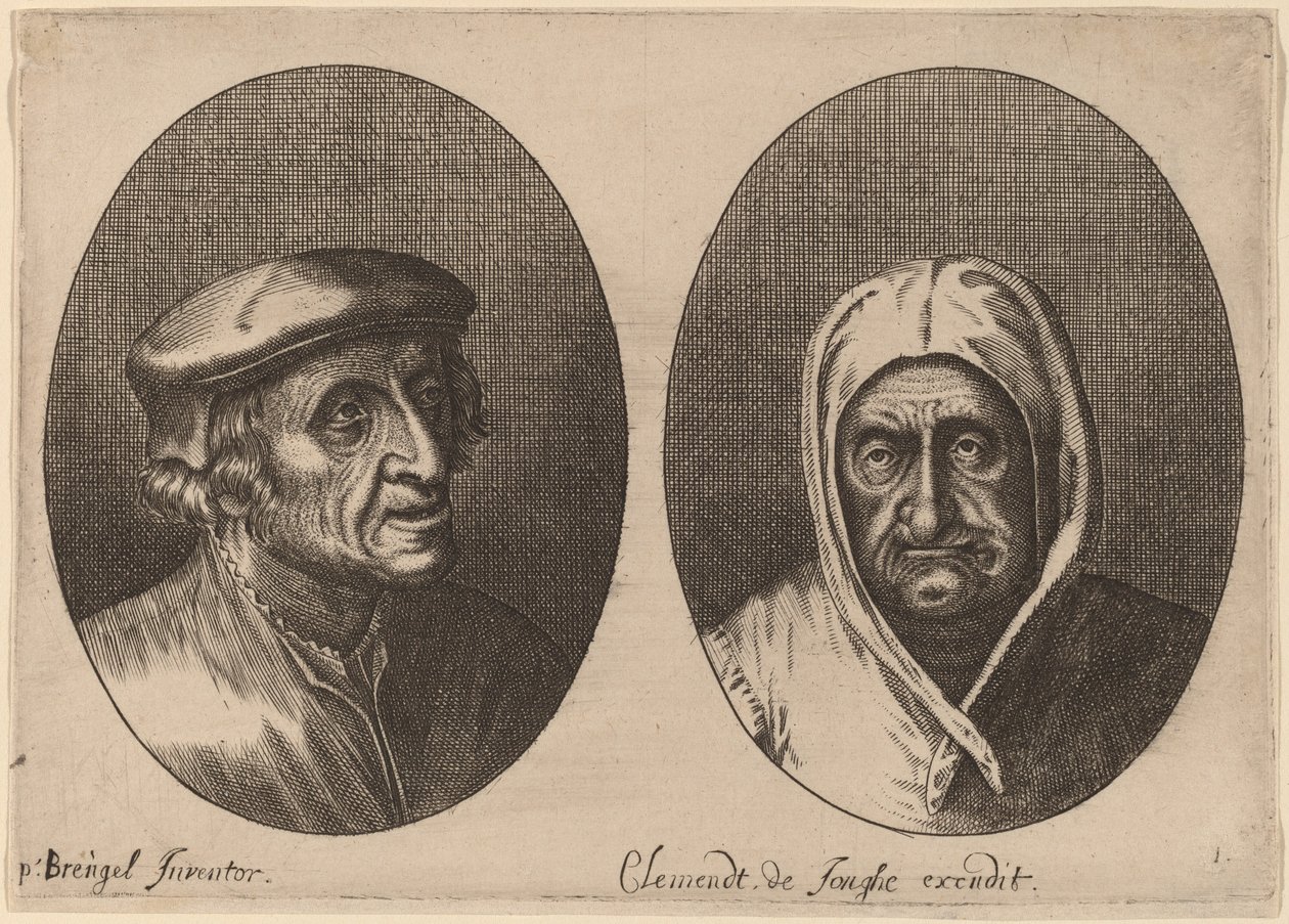 Głowy chłopa i kobiety autorstwa Adriaen Brouwer after Pieter Bruegel the Elder
