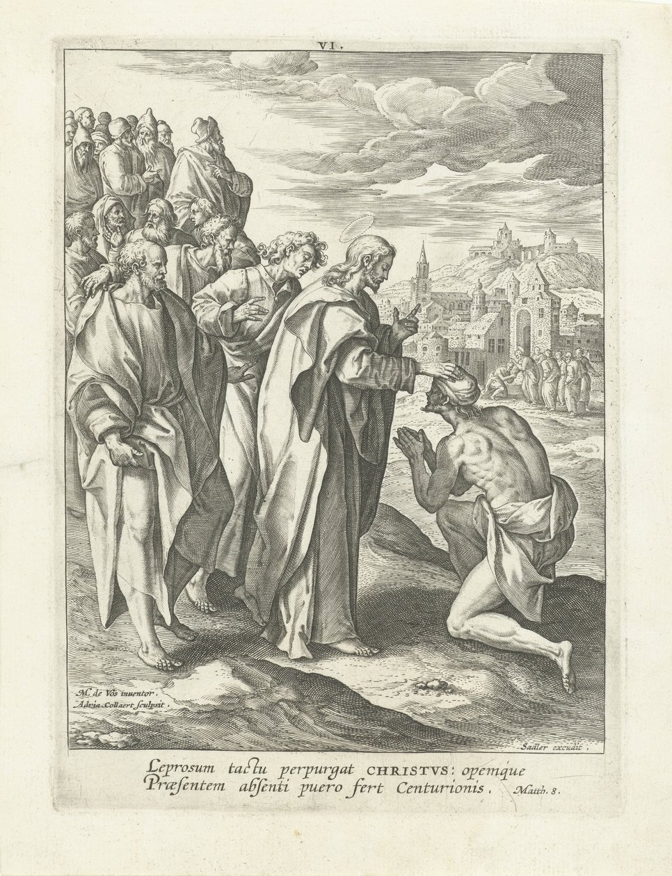 Uzdrowienie trędowatego Życie Chrystusa (tytuł serii) Vita I. Christi (tytuł serii) autorstwa Adriaen Collaert