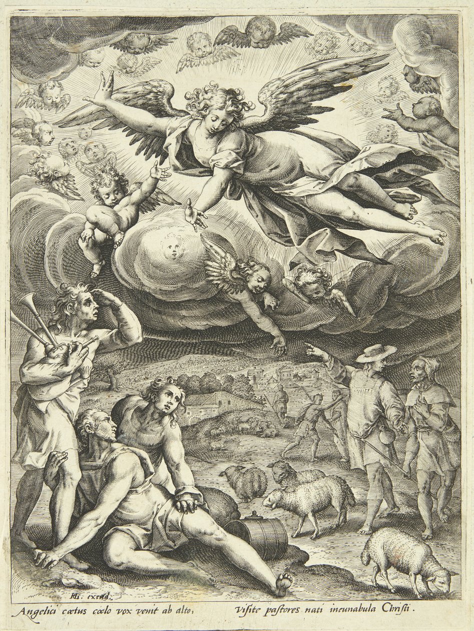Zwiastowanie pasterzy autorstwa Adriaen Collaert