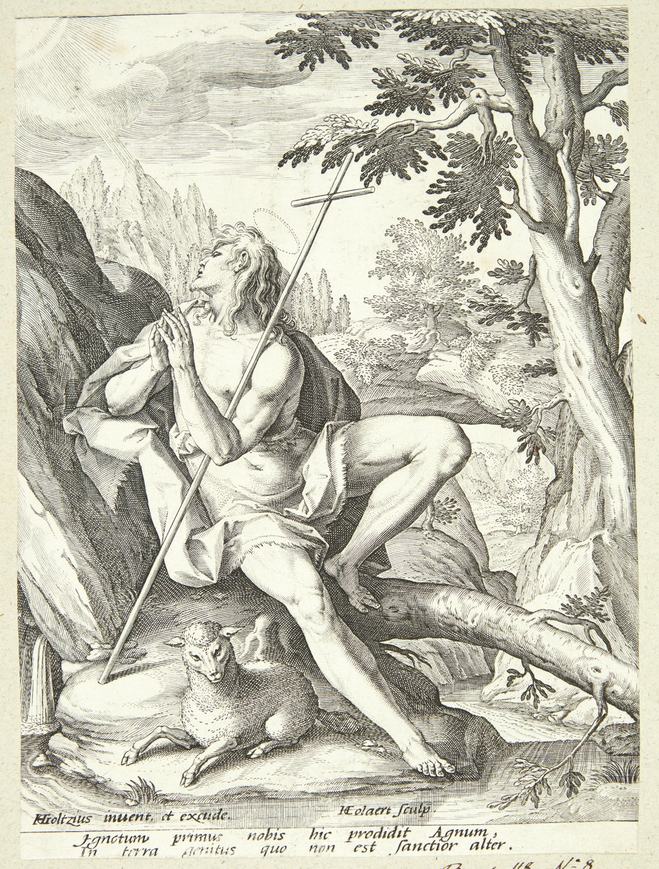 Jan Chrzciciel na pustyni autorstwa Adriaen Collaert