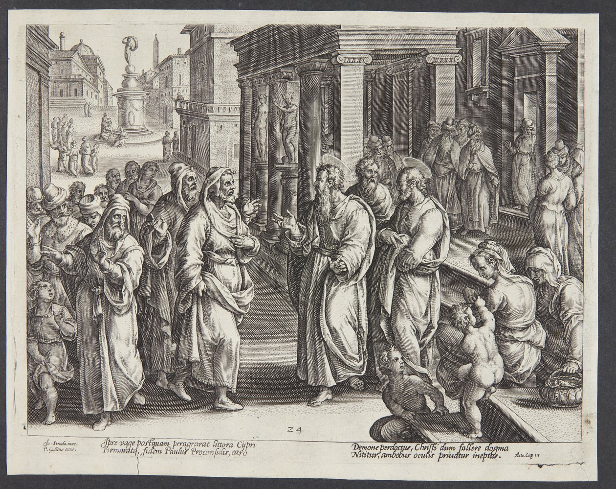 Oślepienie Elimas autorstwa Adriaen Collaert