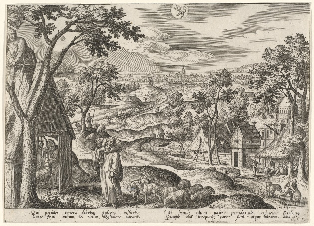 Dobry Pasterz autorstwa Adriaen Collaert after Hans Bol