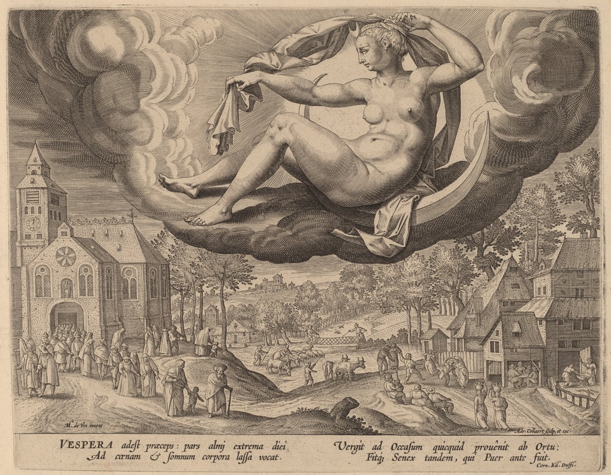Wieczór autorstwa Adriaen Collaert after Maarten de Vos
