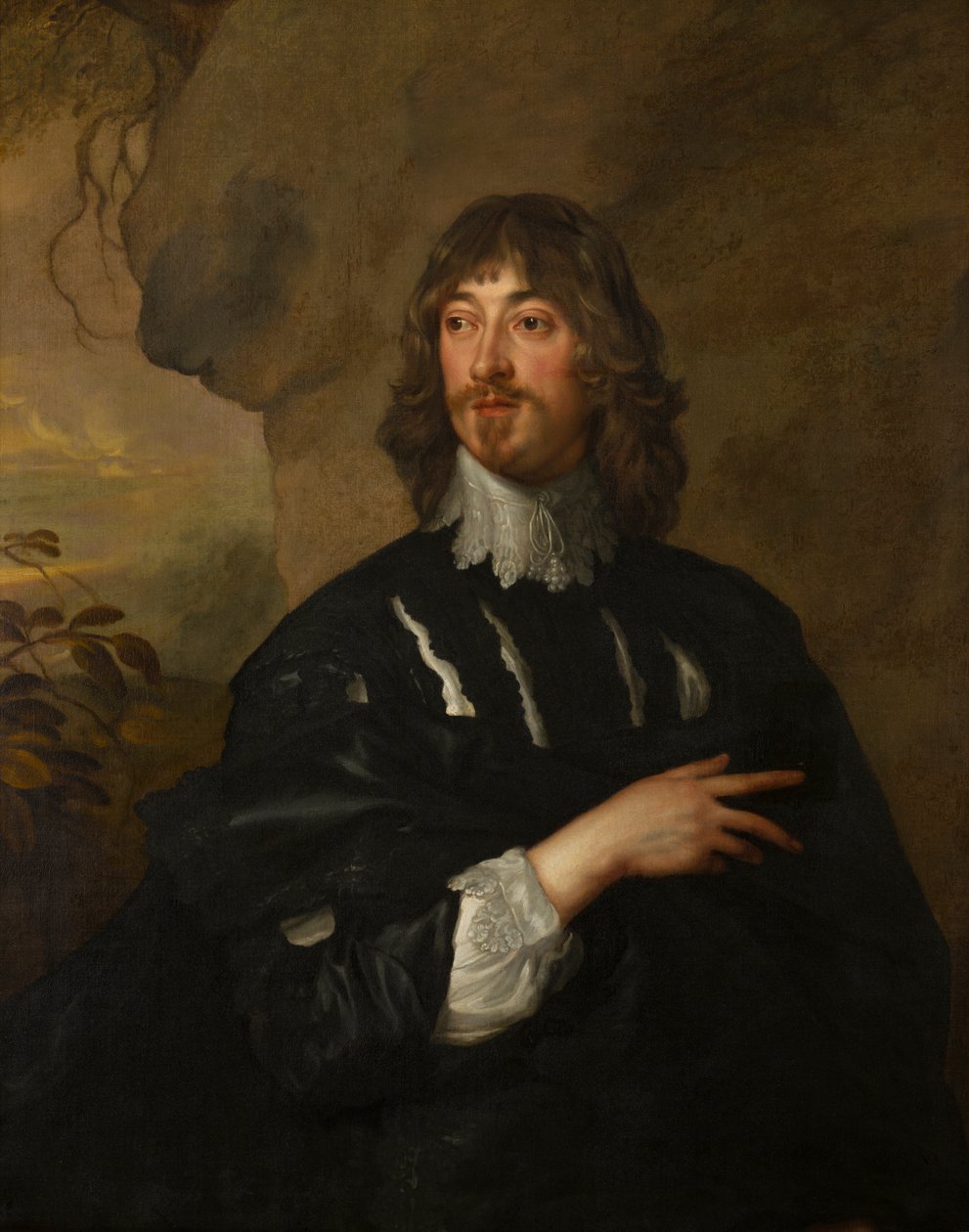 Portret pułkownika, później Lorda Goringa. Hrabia Norwich (1585-1663), c.1605-63 (olej na płótnie) autorstwa Adriaen Hanneman