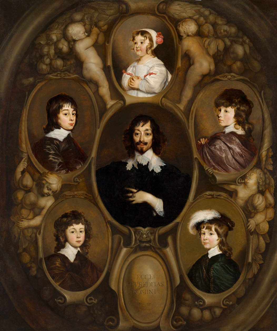 Portret Constantijna Huygensa (1596-1687) i jego pięciorga dzieci autorstwa Adriaen Hanneman