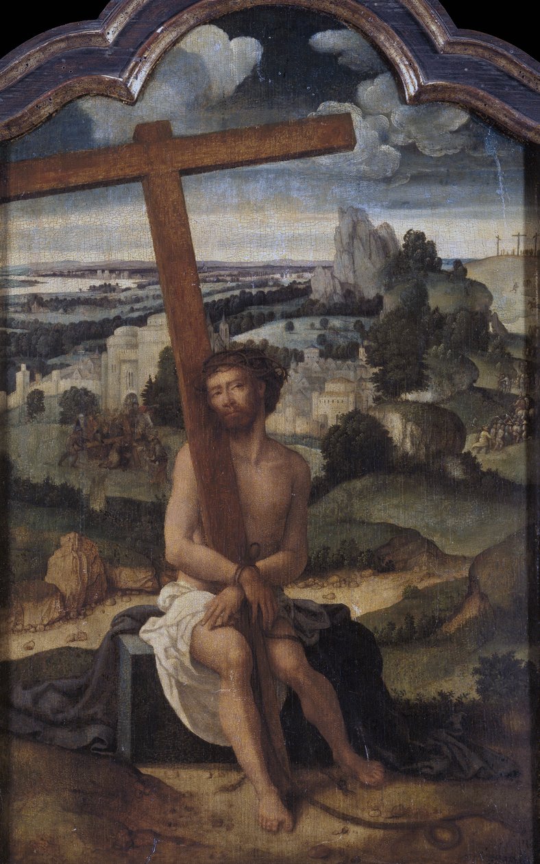 „Chrystus boleści” (Mężczyzna boleści) Obraz Adriaena Isenbranta (1490-1551) Początek XVI wieku Olej na desce Wym. 46x29 cm Museo del Prado, Madryt autorstwa Adriaen Isenbrandt or Isenbrant