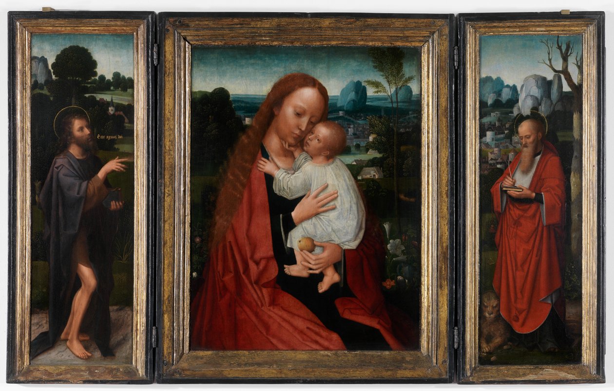 Madonna z Janem Chrzcicielem i św. Hieronimem (olej na desce) autorstwa Adriaen Isenbrandt or Isenbrant