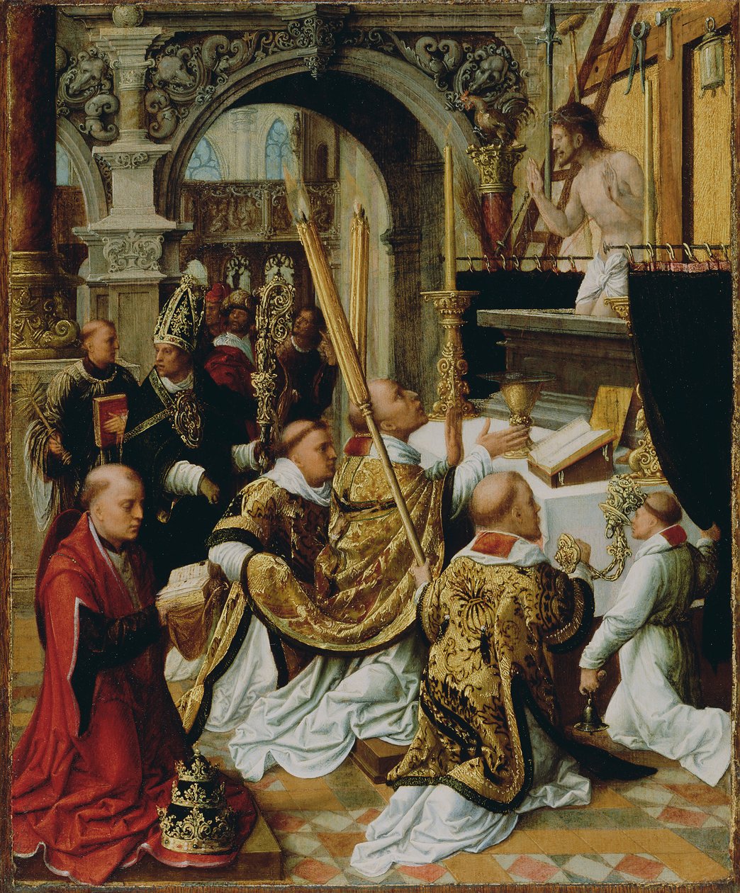 Msza św. Grzegorza Wielkiego, ok. 1510-1520 autorstwa Adriaen Isenbrandt or Isenbrant