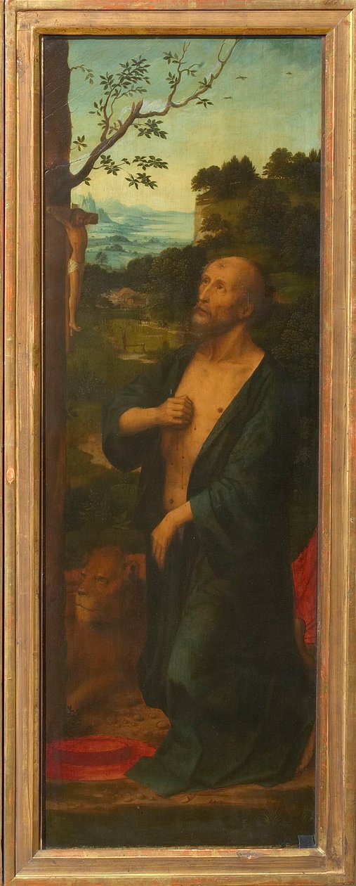 Święty Hieronim Skrzydło tryptyku, lata 30. XVI wieku. autorstwa Adriaen Isenbrant