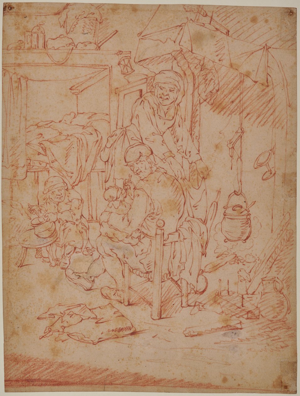 Holenderskie wnętrze autorstwa Adriaen Jansz. van (attr. to) Ostade