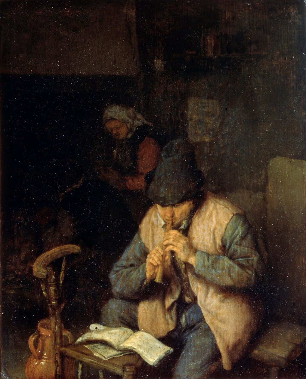 Flecista, c1660 autorstwa Adriaen Jansz. van Ostade