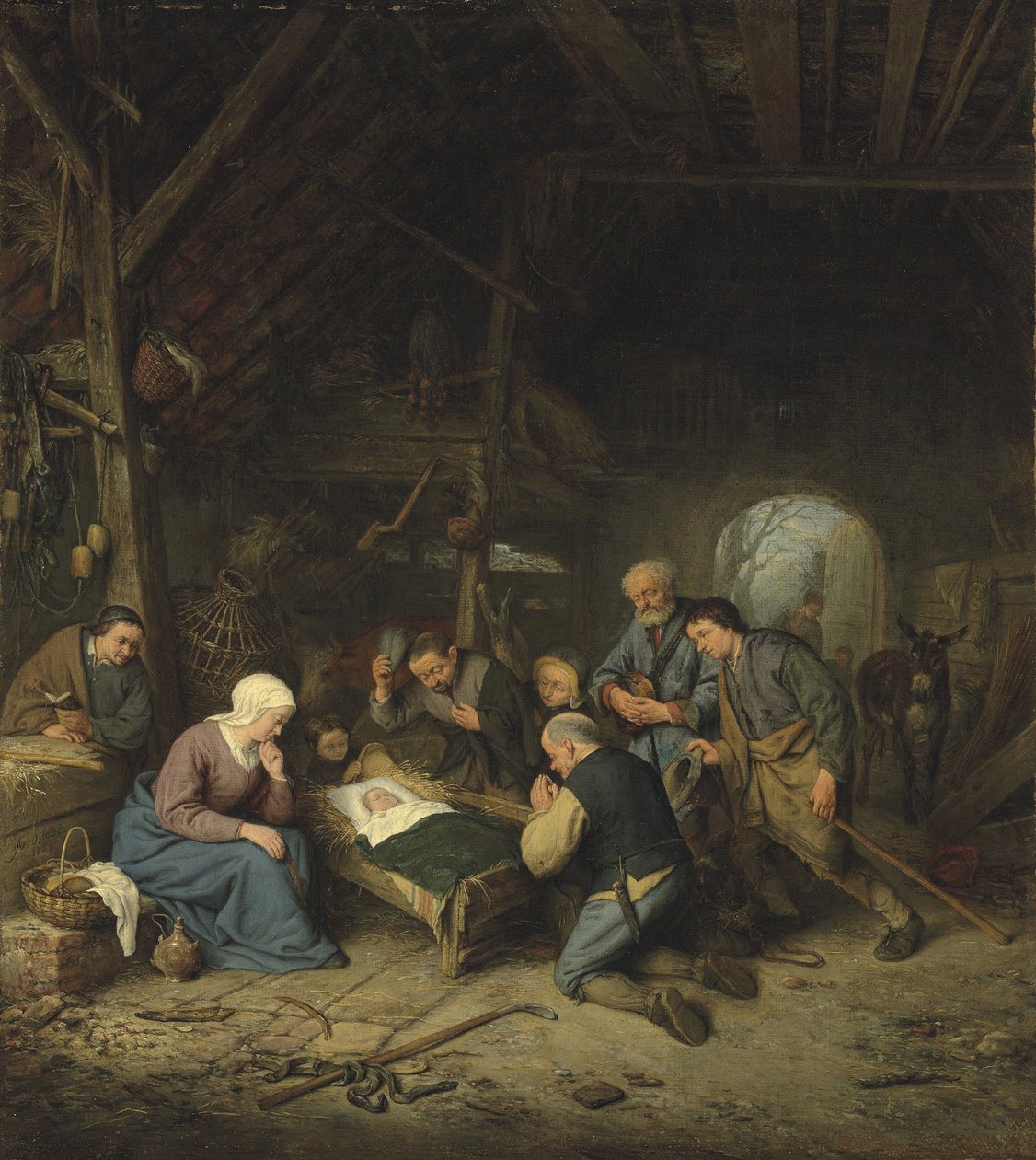Barok: Adoracja pasterzy Ostade, Adriaen Jansz, van (1610-1685) autorstwa Adriaen Jansz. van Ostade