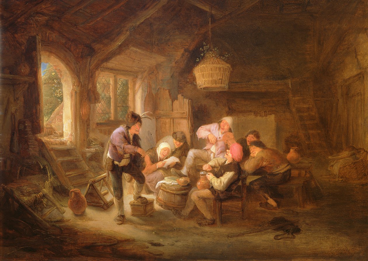 Scena do picia (olej na miedzi) autorstwa Adriaen Jansz. van Ostade