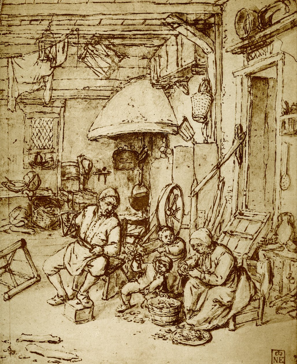 Holenderska rodzina rolnicza autorstwa Adriaen Jansz. van Ostade