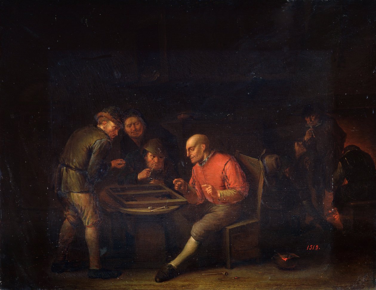 Gra w kości Flemingów, XVII wiek autorstwa Adriaen Jansz. van Ostade