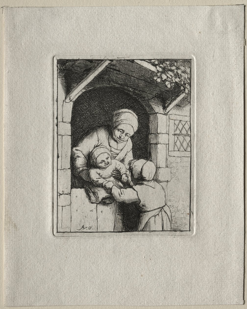 Matka i dwoje dzieci. autorstwa Adriaen Jansz. van Ostade