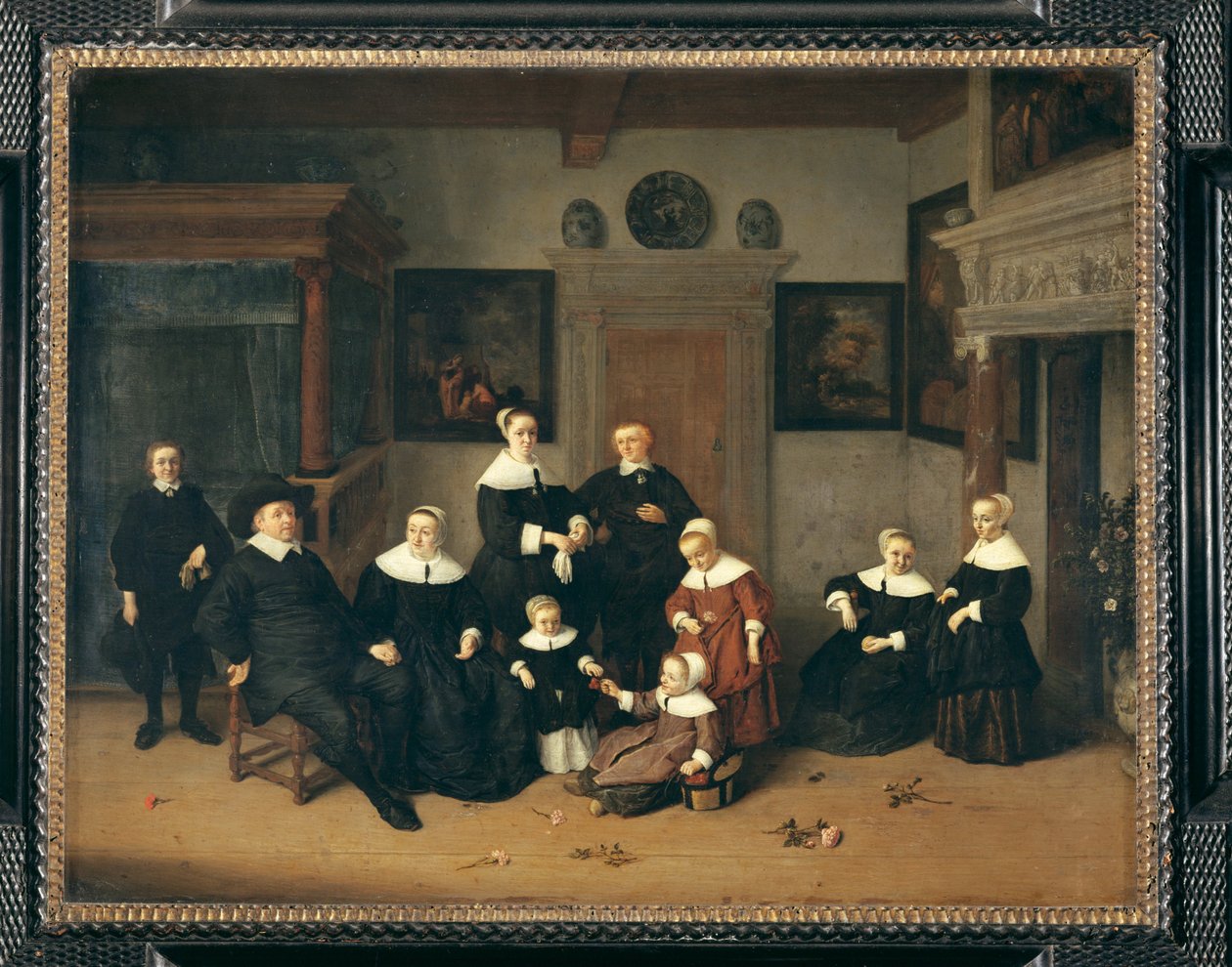 Portret rodzinny, dawniej znany jako rodzina malarza - Portret rodzinny ... autorstwa Adriaen Jansz. van Ostade