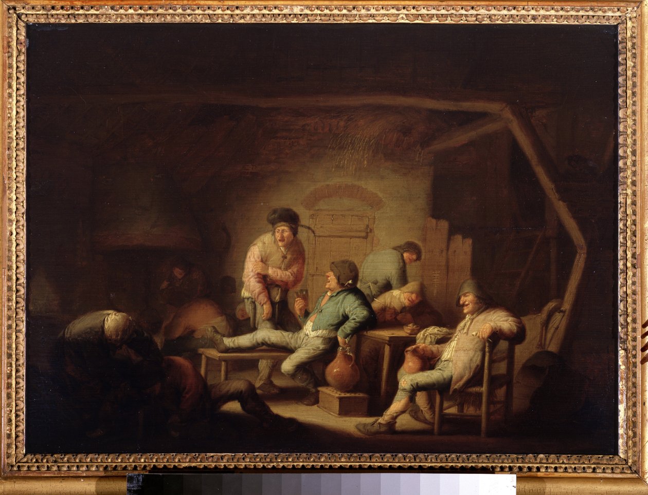 Scena karczmy. (Scena w Tawernie). Obraz Adriaena Jansza van Ostade (1610-1685), ok. 1635. Szkoła holenderska, styl barokowy. Olej na drewnie. Muzeum Puszkina w Moskwie. autorstwa Adriaen Jansz. van Ostade