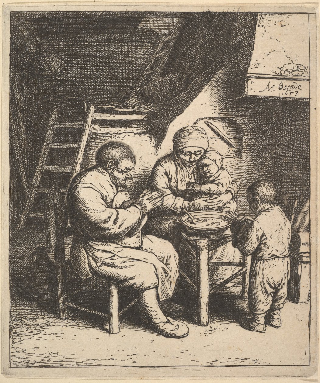 Błogosławieństwo, 1610-85. autorstwa Adriaen Jansz. van Ostade