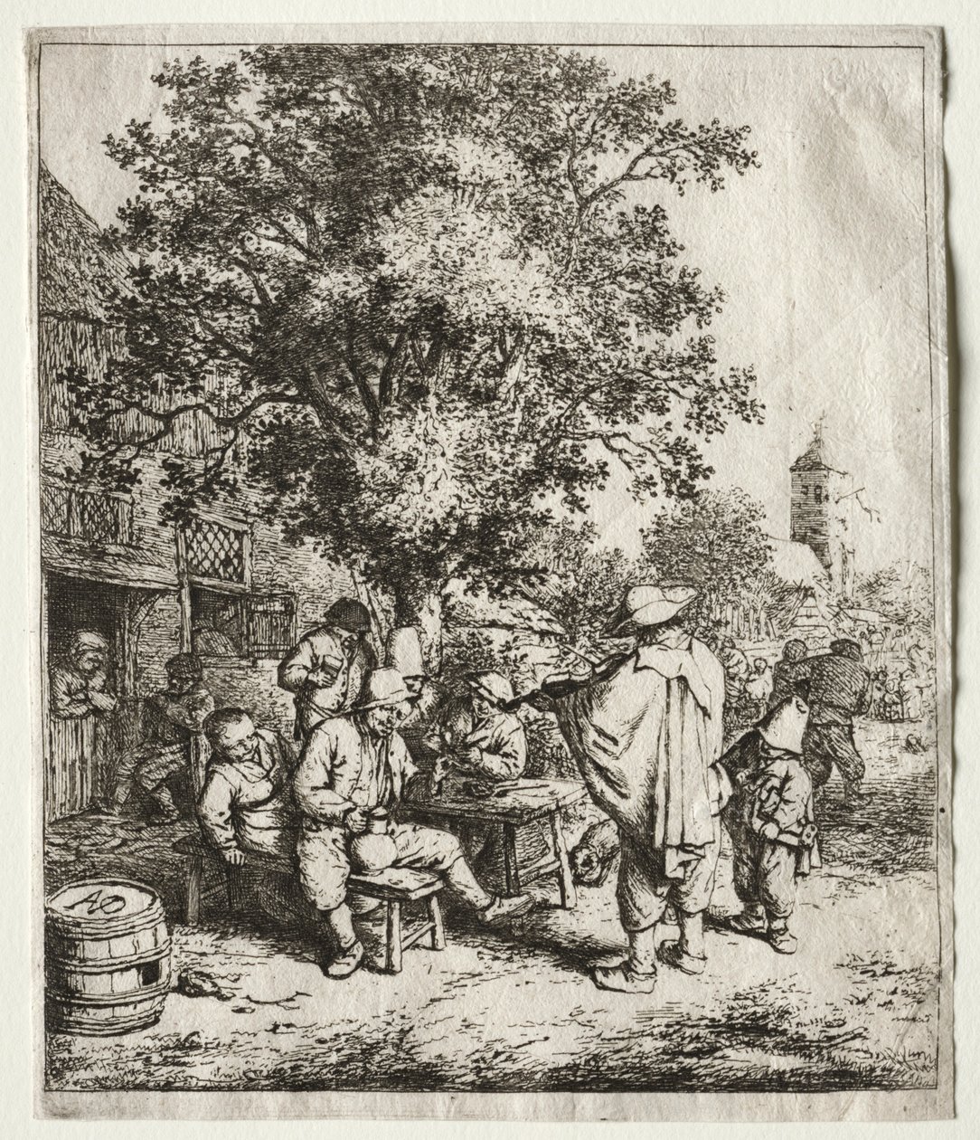 Skrzypek i chłopiec z liry korbowej. autorstwa Adriaen Jansz. van Ostade