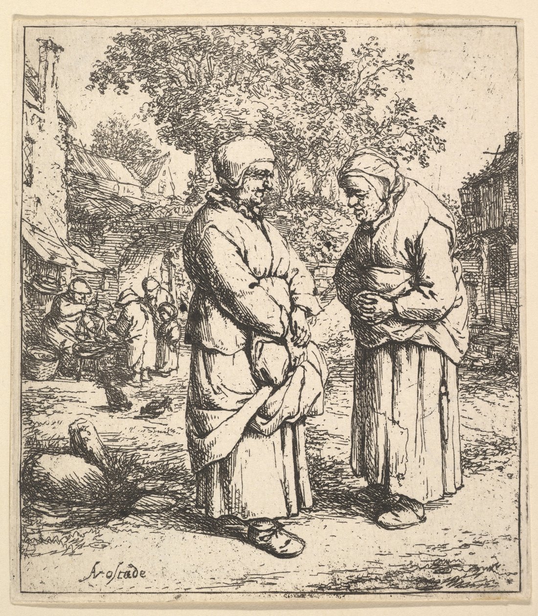 Dwie plotki, 1610-85. autorstwa Adriaen Jansz. van Ostade