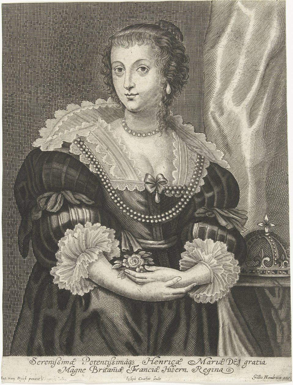 Portret Henrietty Marii, żony Karola I z Anglii autorstwa Adriaen Lommelin