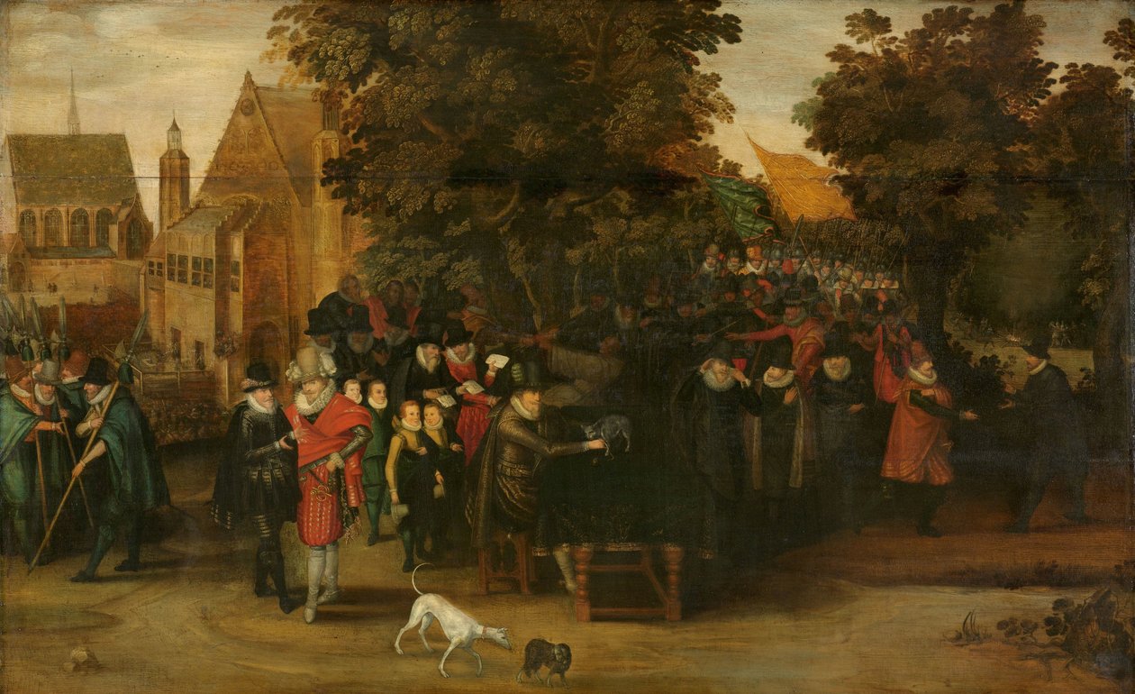 Satyryczny program o polityce holenderskiej około 1619 autorstwa Adriaen Pietersz van de Venne (follower of)