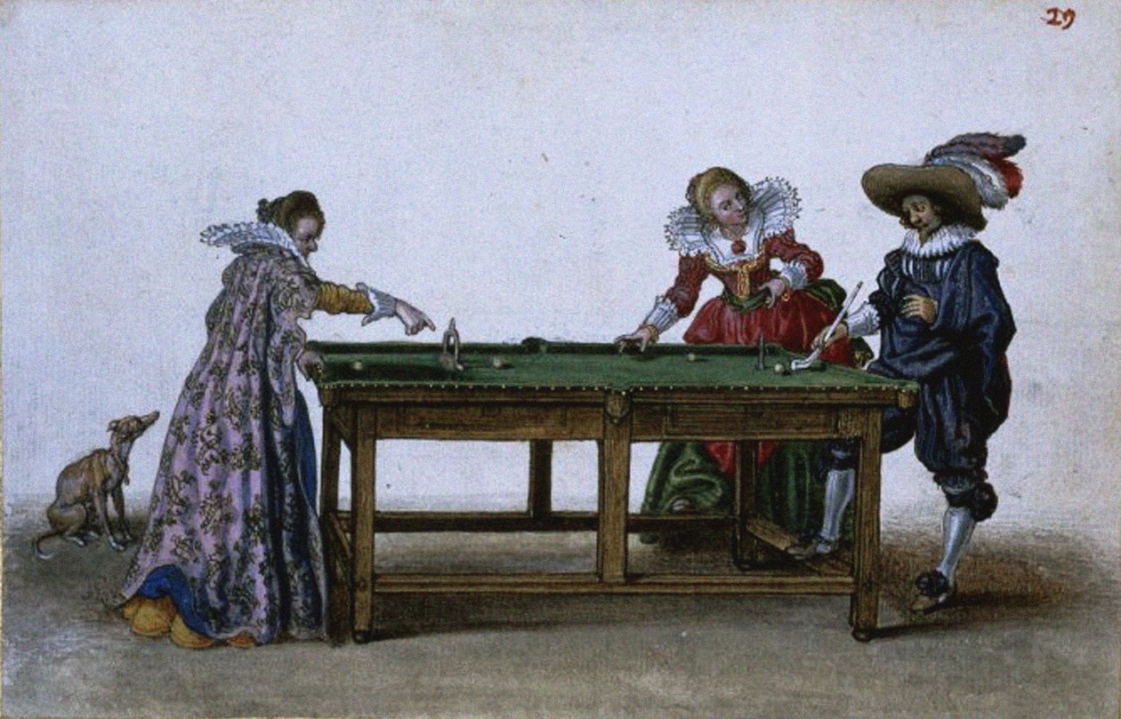 Gra w bilard, ok. 1620-1625 autorstwa Adriaen Pietersz van de Venne