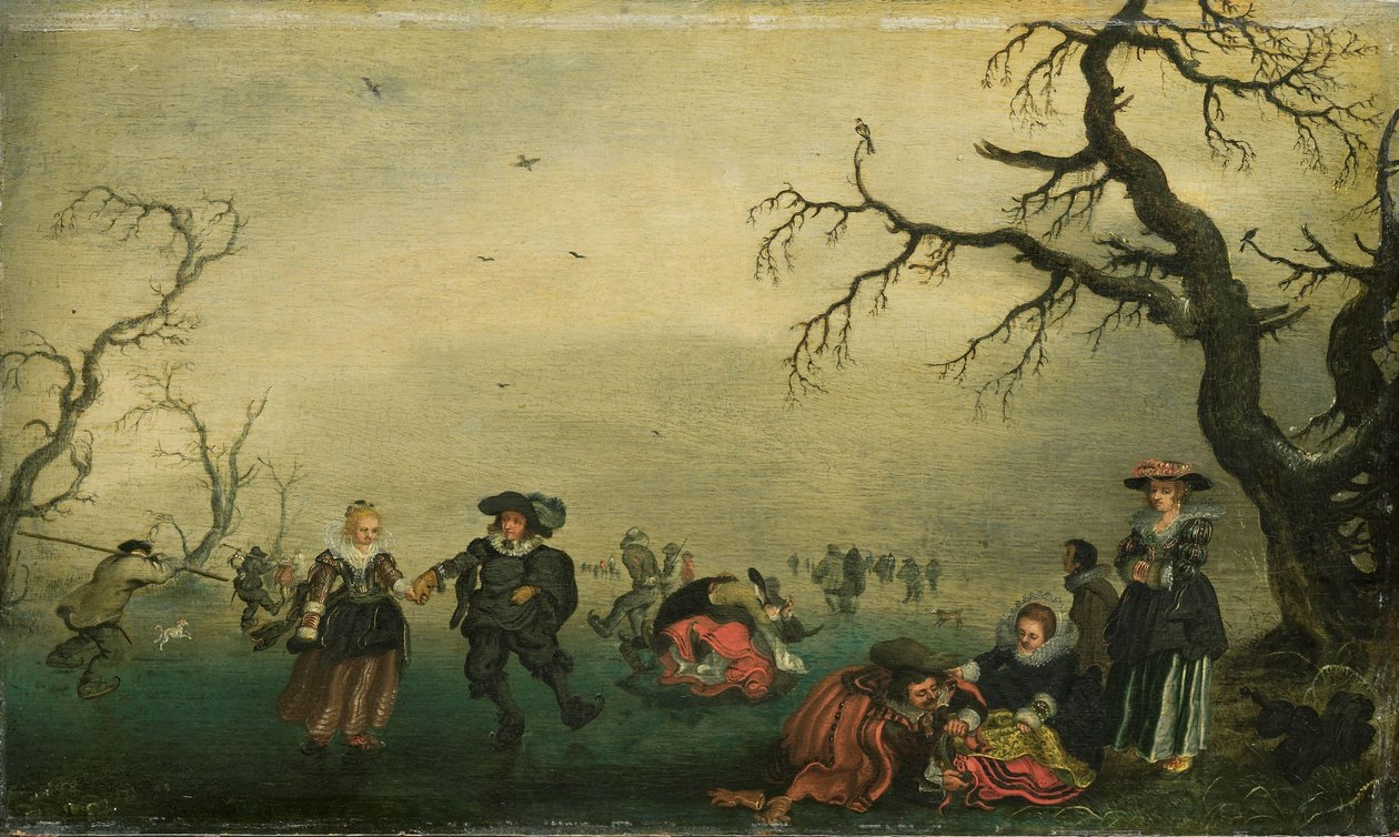 Łyżwiarze autorstwa Adriaen Pietersz van de Venne