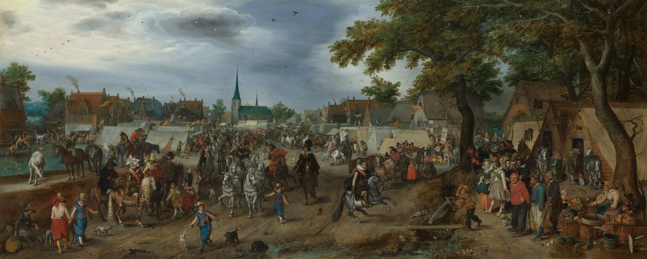 Książęta Maurycy i Fryderyk Henryk na Targach Koni w Valkenburgu Princes Maurits i Frederik Hendrik na Targach Koni w Valkenburgu autorstwa Adriaen Pietersz van de Venne