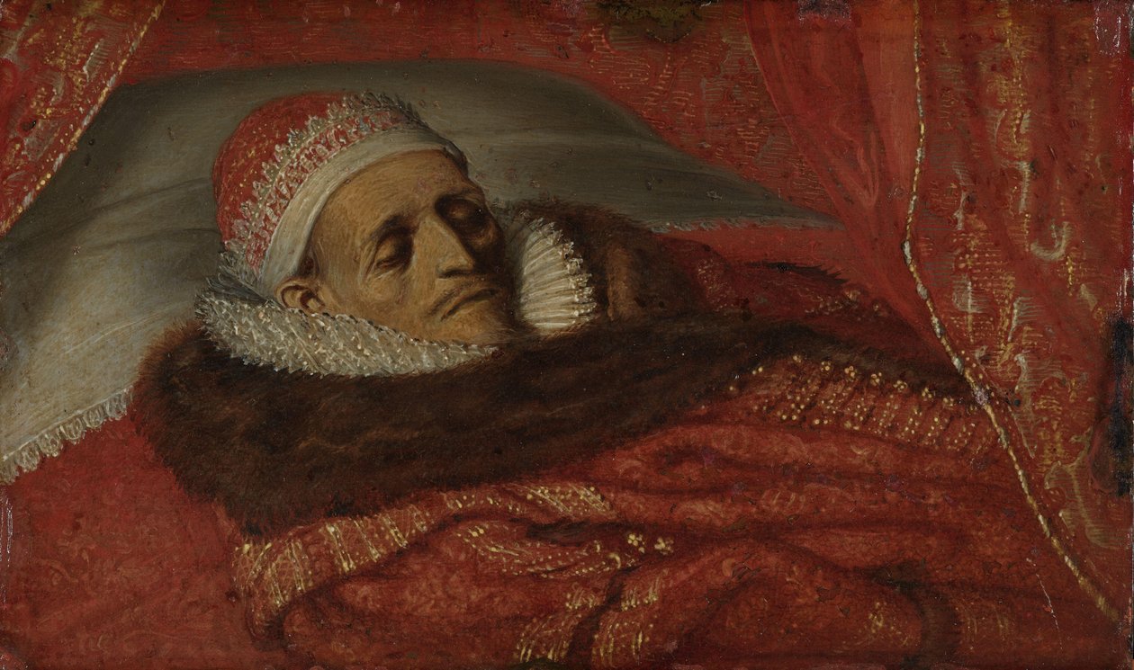 Stadtholder książę Maurice leżący w stanie Maurits (1567-1625), książę Orange, leżący w stanie, 1625 autorstwa Adriaen Pietersz van de Venne