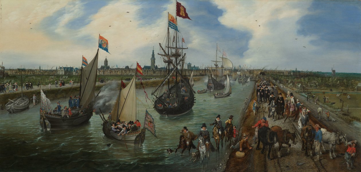 Wyjazd dygnitarza z Middelburga autorstwa Adriaen Pietersz van de Venne